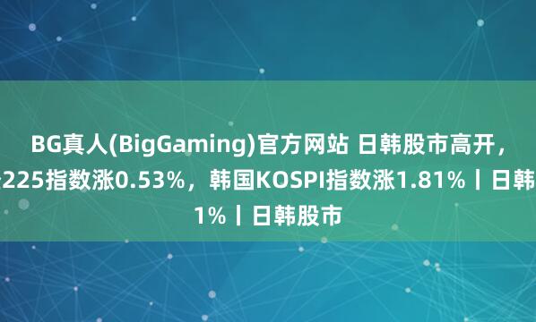 BG真人(BigGaming)官方网站 日韩股市高开，日经225指数涨0.53%，韩国KOSPI指数涨1.81%丨日韩股市