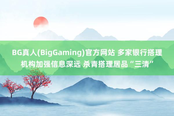 BG真人(BigGaming)官方网站 多家银行搭理机构加强信息深远 杀青搭理居品“三清”