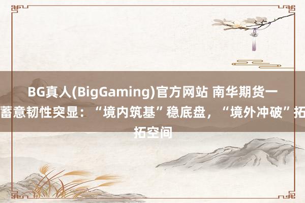 BG真人(BigGaming)官方网站 南华期货一季度蓄意韧性突显：“境内筑基”稳底盘，“境外冲破”拓空间