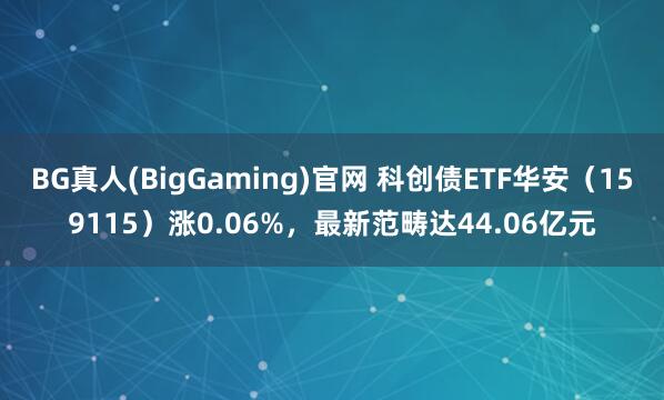 BG真人(BigGaming)官网 科创债ETF华安（159115）涨0.06%，最新范畴达44.06亿元