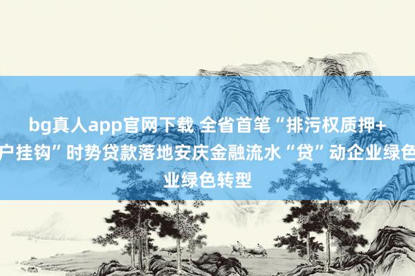 bg真人app官网下载 全省首笔“排污权质押+碳账户挂钩”时势贷款落地安庆金融流水“贷”动企业绿色转型