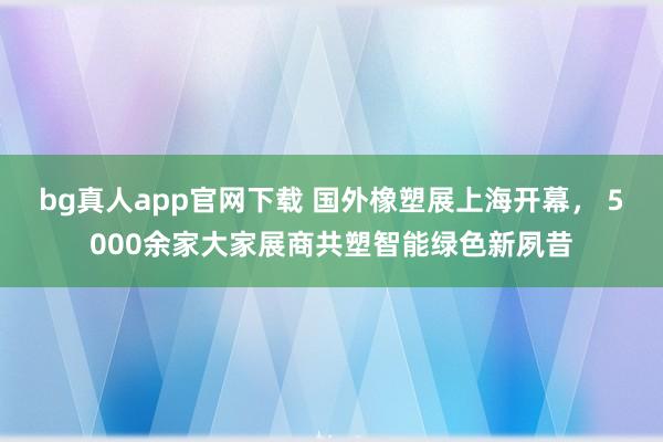 bg真人app官网下载 国外橡塑展上海开幕， 5000余家大家展商共塑智能绿色新夙昔
