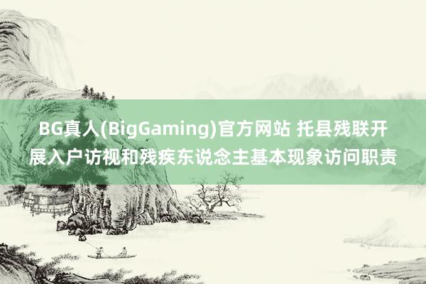 BG真人(BigGaming)官方网站 托县残联开展入户访视和残疾东说念主基本现象访问职责