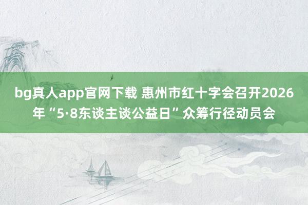 bg真人app官网下载 惠州市红十字会召开2026年“5·8东谈主谈公益日”众筹行径动员会