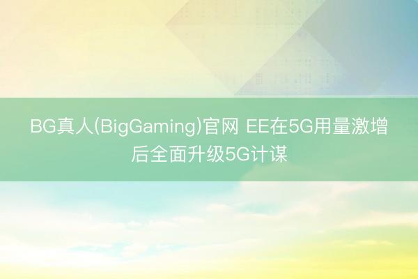 BG真人(BigGaming)官网 EE在5G用量激增后全面升级5G计谋