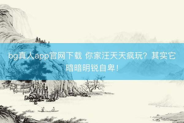 bg真人app官网下载 你家汪天天疯玩？其实它暗暗明锐自卑！